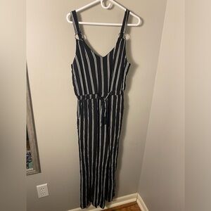 derek heart Black and white striped jumpsuit L
